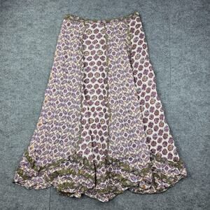 Dimri Maxi Skirt Womens Large Mixed Print Floral Boho Raw India Festival Cotton